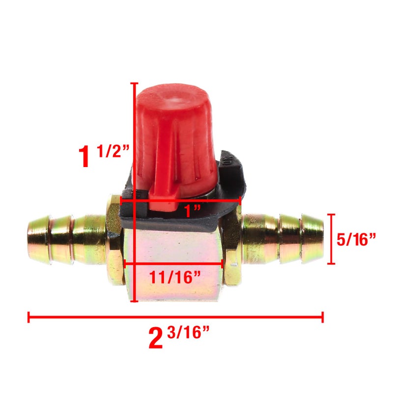 Raider 11-6294 Universal Straight In-Line Fuel Shut Off Valve - Fits 5/16" Line, Brass - Image 2